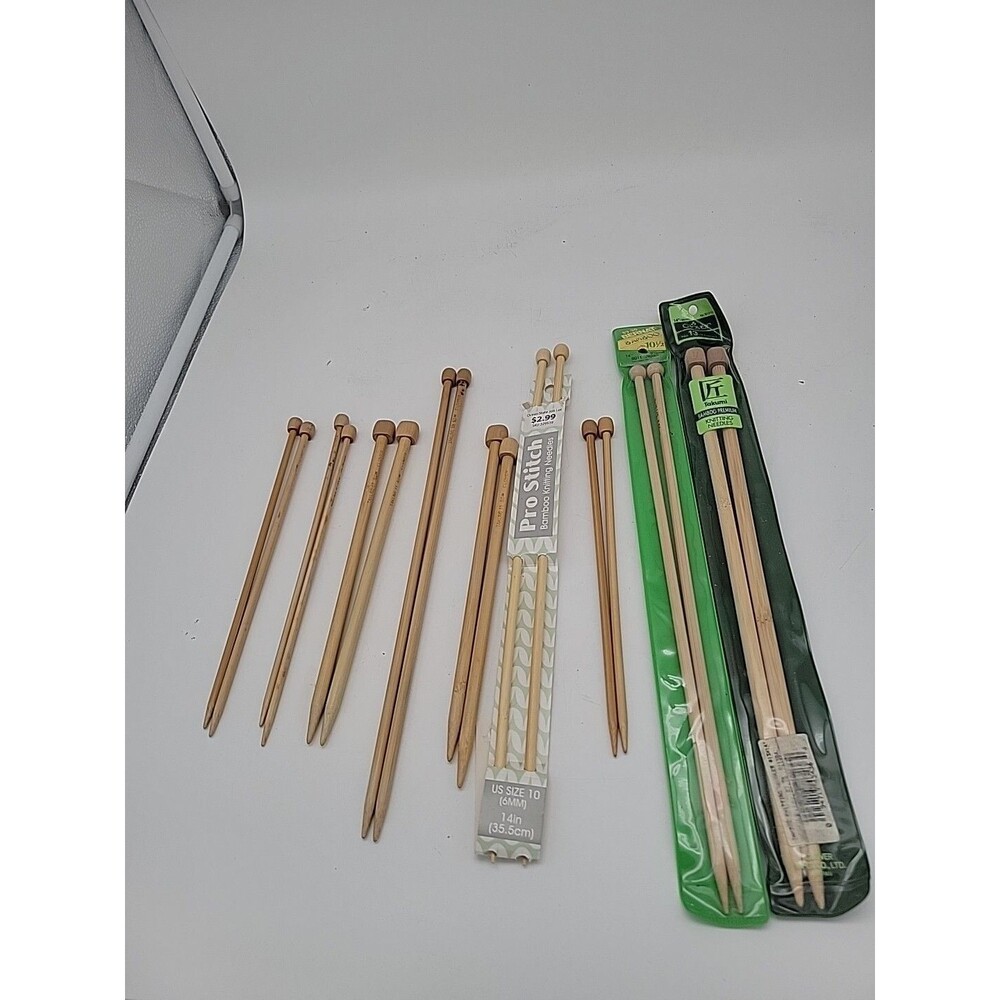 Lot Bamboo Wood Knitting Needles Takumi Clover 9 Pairs Wooden